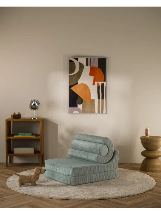 Flipster by Wigiwama Kids Foam Modular Sofa Set with Removable Cover in Peppermint Green