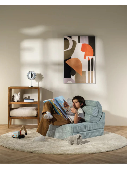 Flipster by Wigiwama Kids Foam Modular Sofa Set with Removable Cover in Peppermint Green