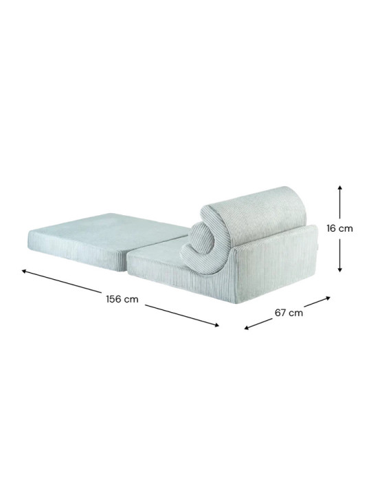 Flipster by Wigiwama Kids Foam Modular Sofa Set with Removable Cover in Peppermint Green