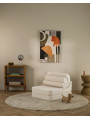 Flipster by Wigiwama Kids Foam Modular Sofa Set with Removable Cover in White Craem Teddy Fabric