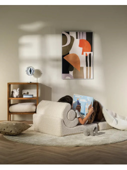 Flipster by Wigiwama Kids Foam Modular Sofa Set with Removable Cover in White Craem Teddy Fabric