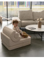 Flipster by Wigiwama Kids Foam Modular Sofa Set with Removable Cover in White Craem Teddy Fabric