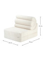 Flipster by Wigiwama Kids Foam Modular Sofa Set with Removable Cover in White Craem Teddy Fabric