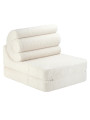Flipster by Wigiwama Kids Foam Modular Sofa Set with Removable Cover in White Craem Teddy Fabric