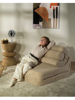 Divano Modulare per Bambini Flipster in Teddy Biscotto - Wigiwama