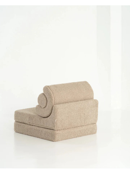 Flipster by Wigiwama Kids Foam Modular Sofa Set with Removable Cover in Biscuit Brown Teddy Fabric