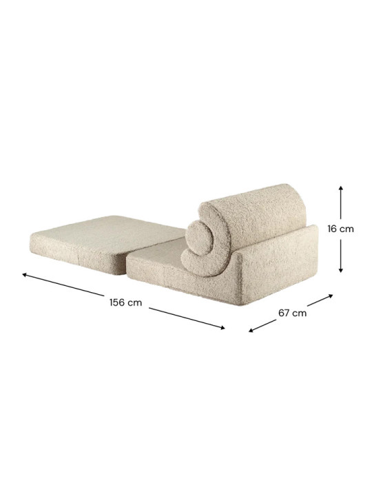 Divano Modulare per Bambini Flipster in Teddy Biscotto - Wigiwama