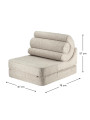 Flipster by Wigiwama Kids Foam Modular Sofa Set with Removable Cover in Biscuit Brown Teddy Fabric