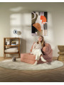 Flipster by Wigiwama Kids Foam Modular Sofa Set with Removable Cover in Guava Pink Teddy Fabric