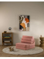 Set divano modulare in schiuma per bambini con rivestimento sfoderabile in tessuto teddy rosa guava Flipster by Wigiwama
