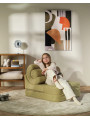 Set divano modulare in schiuma per bambini con rivestimento sfoderabile in tessuto teddy verde matcha Flipster by Wigiwama