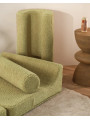Flipster by Wigiwama Kids Foam Modular Sofa Set with Removable Cover in Matcha Green Teddy Fabric