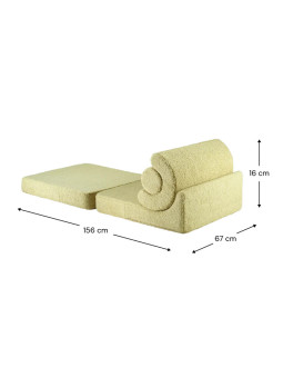 Flipster by Wigiwama Kids Foam Modular Sofa Set with Removable Cover in Matcha Green Teddy Fabric