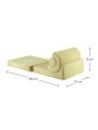 Flipster by Wigiwama Kids Foam Modular Sofa Set with Removable Cover in Matcha Green Teddy Fabric
