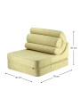 Flipster by Wigiwama Kids Foam Modular Sofa Set with Removable Cover in Matcha Green Teddy Fabric