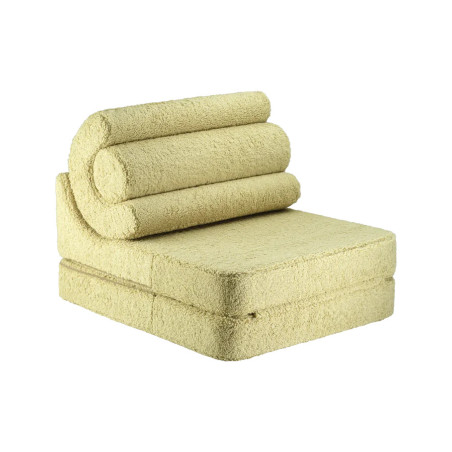 Flipster by Wigiwama Kids Foam Modular Sofa Set with Removable Cover in Matcha Green Teddy Fabric