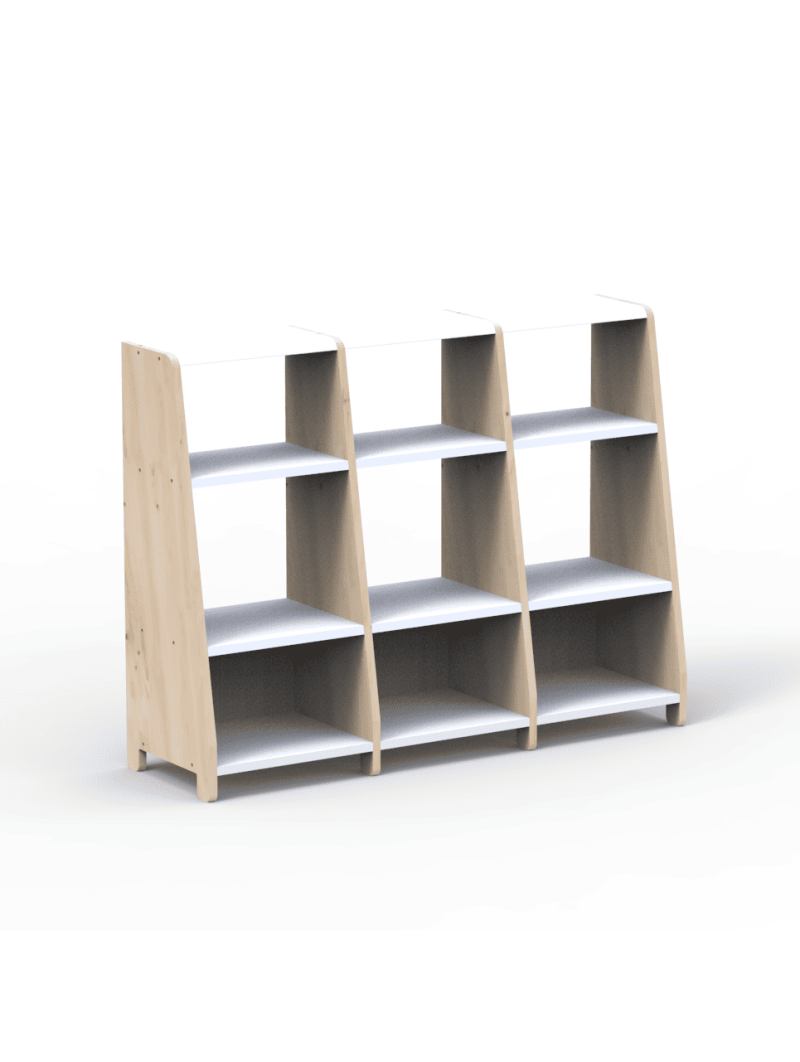 Tripla Libreria Scaffale per Camerette Bambini Asymetry - Mathy By Bols