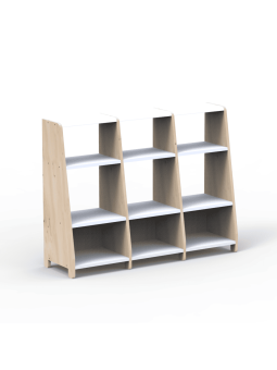 Tripla Libreria Scaffale per Camerette Bambini Asymetry - Mathy By Bols