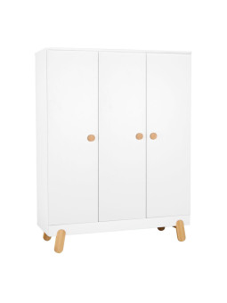 Wardrobe for the Children's Bedroom in white melamine and solid beechwood