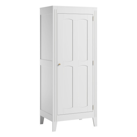 Children's wardrobe 1 door in white wood Milenne collection by VOX - With Parisian-chic style mouldings
