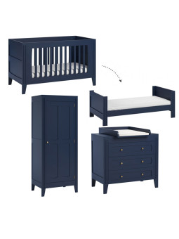 Cameretta Completa 3 Pezzi con Culla 70x140 serie Milenne blu - VOX