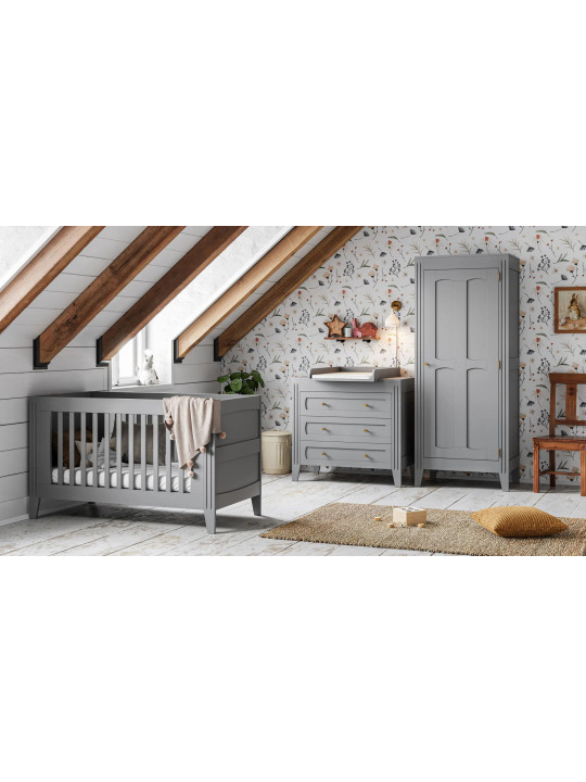 Cameretta Completa 3 Pezzi con Culla 70x140 serie Milenne grigia - VOX