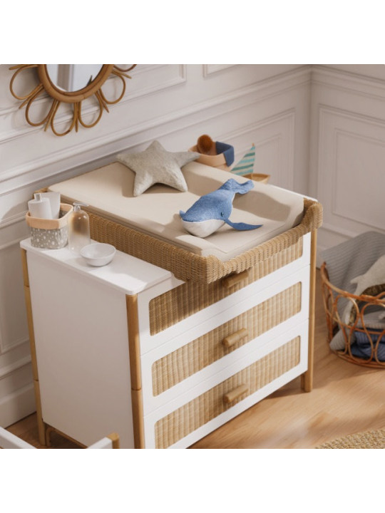 Children's Chest of Drawer Coquillage in Rattan - Théo Bébé