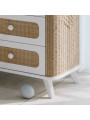 Cassettiera con Fasciaotio Coquillage in Rattan - Théo Bébé