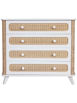 Cassettiera con Fasciaotio Coquillage in Rattan - Théo Bébé