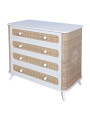 Cassettiera con Fasciaotio Coquillage in Rattan - Théo Bébé