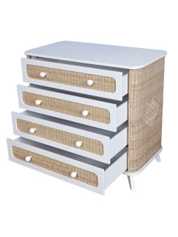 Cassettiera con Fasciaotio Coquillage in Rattan - Théo Bébé