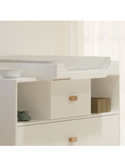 Baby Changing Box Léo in White Wood - Théo Bébé