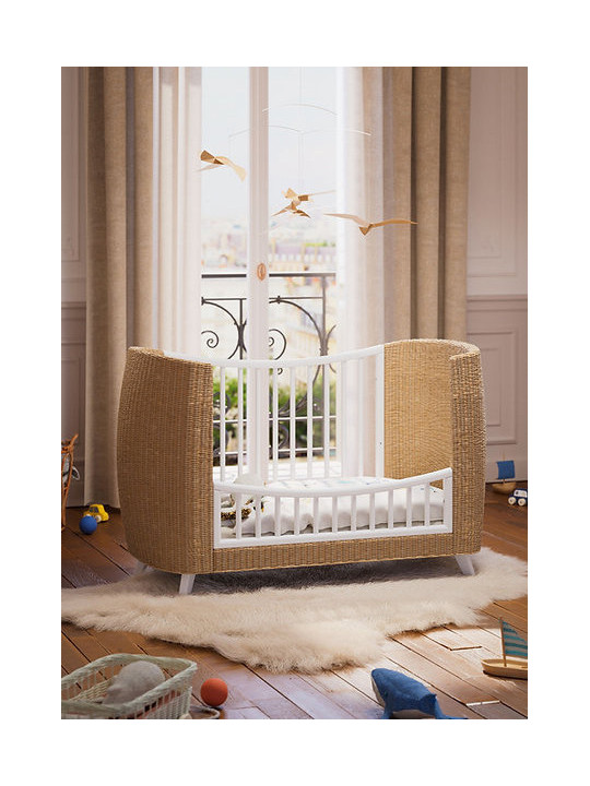 Culla evolutiva Coquillage in rattan 60x120 bianca - Théo Bébé