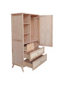 Armadio Marélia in Legno Naturale e Rattan - Théo Bébé