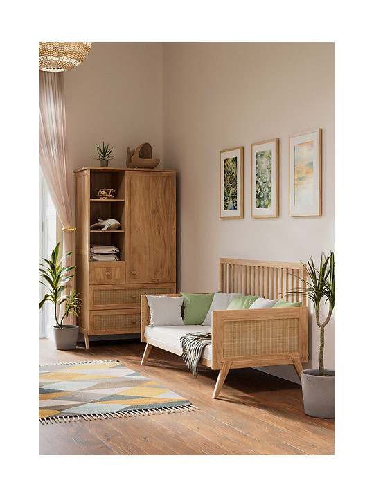 Armadio Marélia in Legno Naturale e Rattan - Théo Bébé
