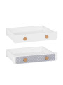 Cassettone in legno bianco per culla 120x60 e lettino 140x70 collezione I'ga - inserto in tessuto grigio a pois