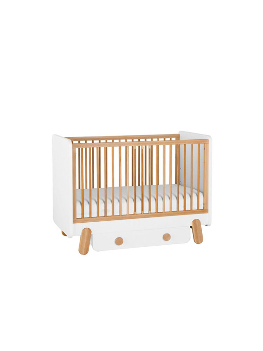 Cassettone in legno bianco per culla 120x60 e lettino 140x70 collezione I'ga