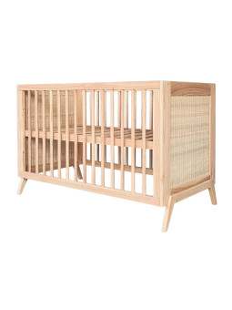 Marélia Evolutive Bed in rattan 60x120 natural wood - Théo Bébé