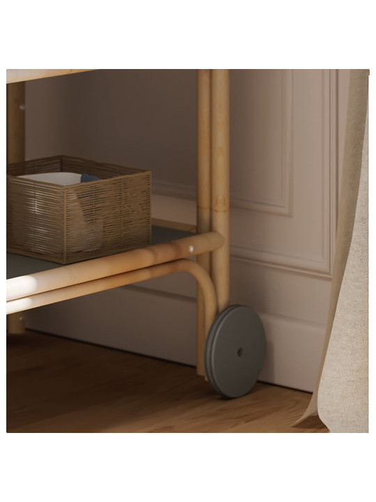 Océania Changing Table in Rattan and Grey Wood - Théo Bébé