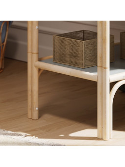 Océania Changing Table in Rattan and Grey Wood - Théo Bébé