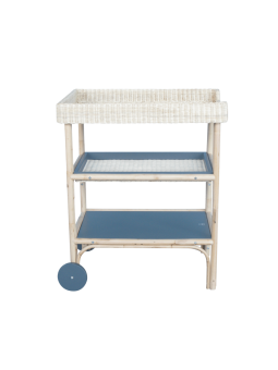 Fasciatoio Océania in rattan e legno grigio - Théo Bébé
