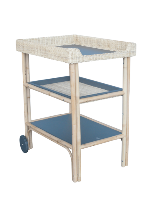 Fasciatoio Océania in rattan e legno grigio - Théo Bébé