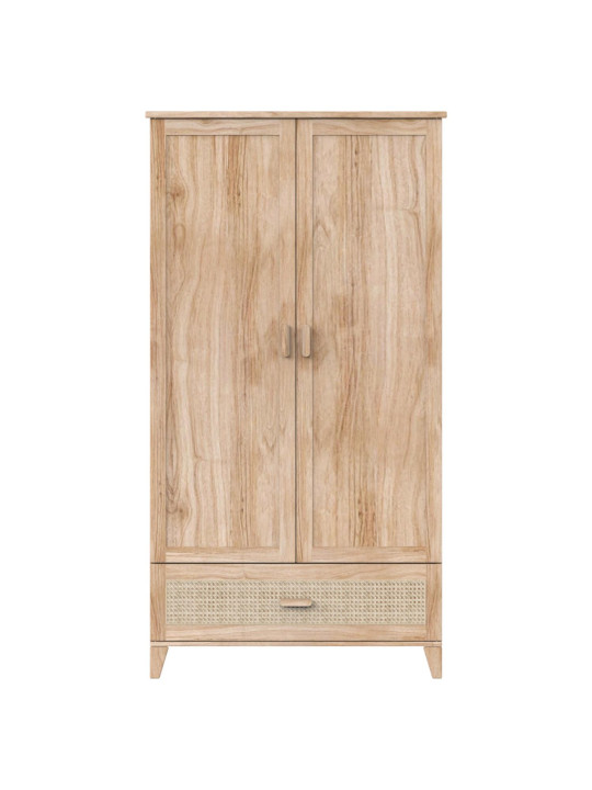 Armadio per Camerette Bambini Nami in Legno Naturale e Rattan - Théo Bébé