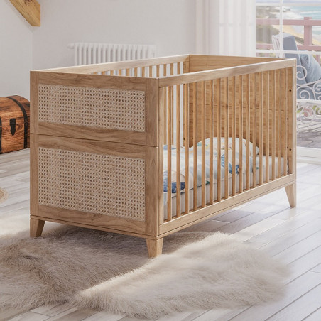 Culla / Lettino evolutivo Nami in rattan 70x140 naturale - Théo Bébé