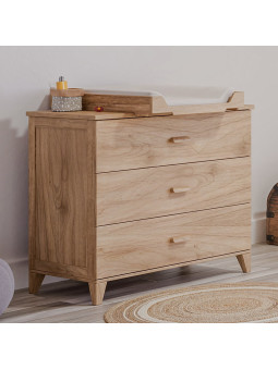 Cassetteria con Fasciatoio Naïa in Legno Naturale - Théo Bébé
