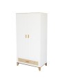 Children's Wardrobe Nami in White Wood and Rattan - Théo Bébé