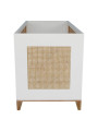 Nami Evolutive Bed 60x120 in White Wood & Natural Rattan  - Théo Bébé