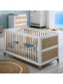 Culla Nami 70x140 in Legno Bianco e Rattan - Théo Bébé