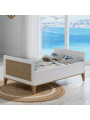 Culla Nami 70x140 in Legno Bianco e Rattan - Théo Bébé
