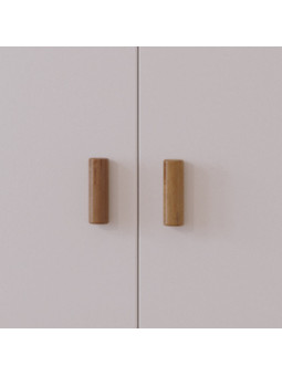 Armadio Océania in Legno Bianco e Rattan - Théo Bébé